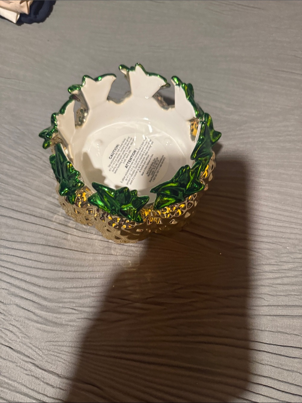 Gold Ceramic pineapple candle holder